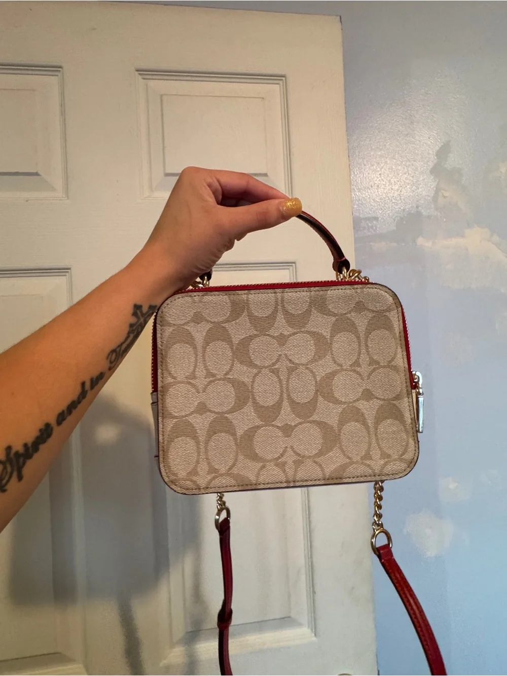 Coach 2023 Lunar New Year Box Crossbody Signature Canvas w/ Rabbit & Carraige